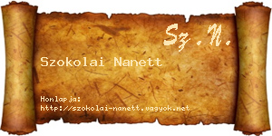 Szokolai Nanett névjegykártya